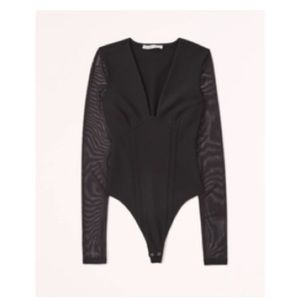 Abercrombie bone in bodysuit with mesh arms